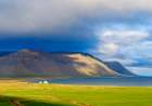 Iceland. View over the coastline of the Breidastroend at Breidafjordur during autumn. Art Print